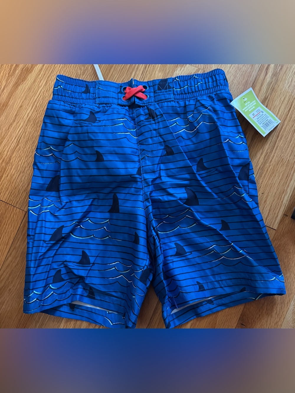 🦈 NWT Cat & Jack Circo Blue Shark Swim Trunks UPF 50+ Size 5T